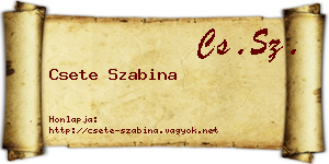 Csete Szabina névjegykártya